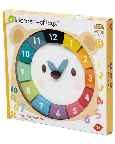 Ξύλινο παιχνίδι  Tender Leaf Toys -Εκπαιδευτικό ρολόι αρκουδάκι - 3
