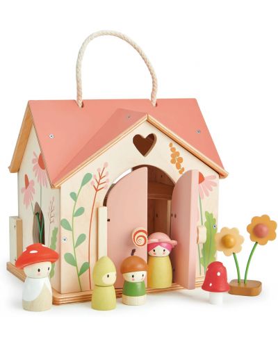 Ξύλινο κουκλόσπιτο Tender Leaf Toys - Rosewood Cottage,με ειδώλια - 1