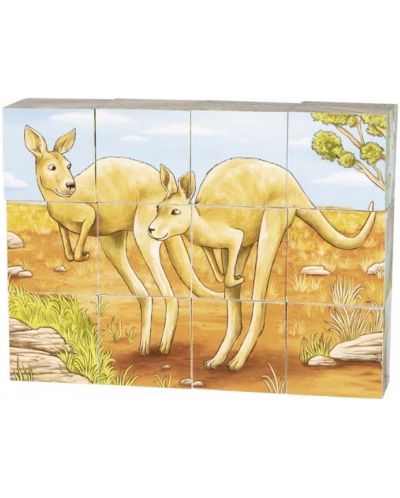 Ξύλινοι κύβοι Goki - Αυστραλιανά ζώα, 12 τεμάχια, ποικιλία - 2
