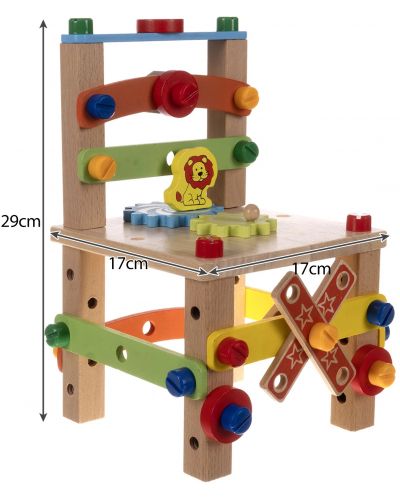 Ξύλινο σετ παιχνιδιού Iso Trade - Καρέκλα για συναρμολόγηση - 7