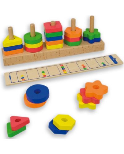 Ξύλινο παιχνίδι λογικής Andreu toys - Σχήματα και χρώματα - 2