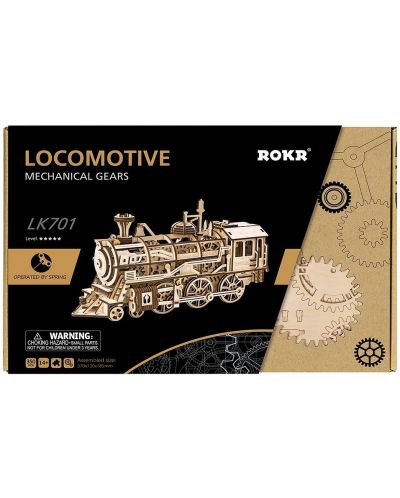 Ξύλινο 3D παζλ Robo Time 350 κομμάτια - Locomotive - 3