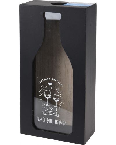 Ξύλινο κουτί για φελλούς H&S - Wine bar, 13 х 5.8 х 24 cm, μαύρο - 1