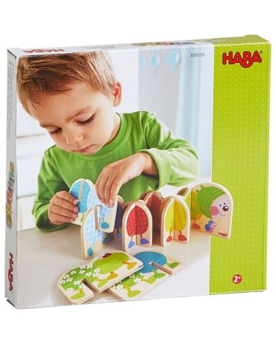 Ξύλινο παιδικό παιχνίδι Haba - Φτιάξτε μια χρωματιστή κάμπια - 1