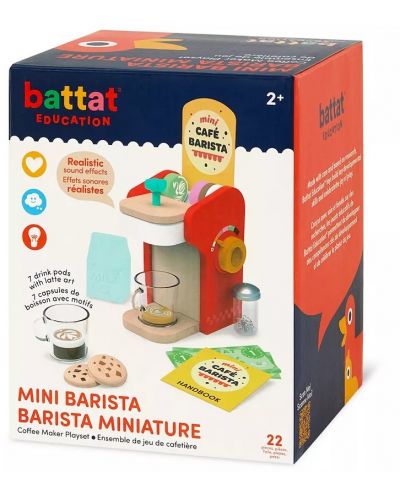 Ξύλινο παιχνίδι Battat - καφετιέρα Barista με αξεσουάρ - 4
