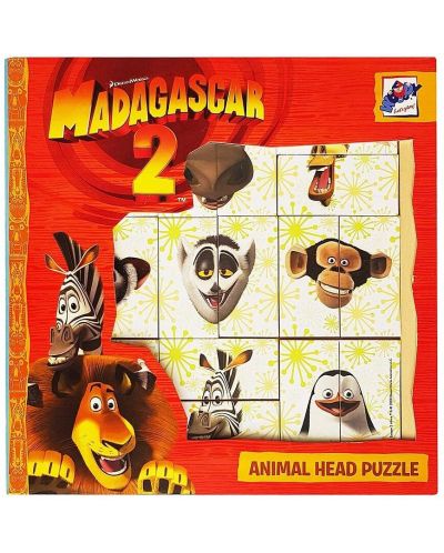 Ξύλινο παζλ Woodyland - Μαδαγασκάρη, κεφάλια ζώων - 2