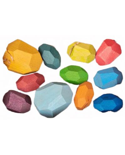 Ξύλινο παιχνίδι ισορροπίας  Smart Baby - Χρωματιστές πέτρες - 1