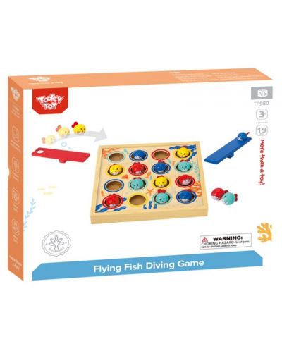 Ξύλινο παιδικό παιχνίδι Tooky Toy - Ιπτάμενα ψάρια - 3