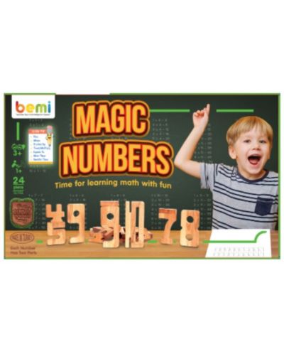 Ξύλινο παιχνίδι Bemi - Μαγικοί Αριθμοί, 24 τεμάχια - 1