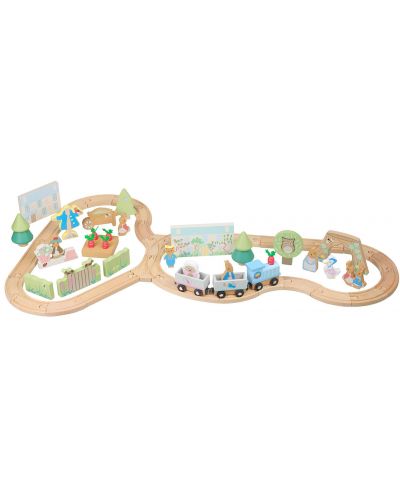 Ξύλινο σετ παιχνιδιού Orange Tree Toys Peter Rabbit - Τρένο με ράγες και φιγούρες - 3
