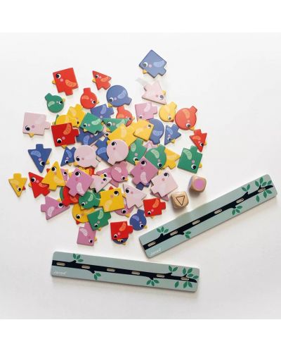 Ξύλινο παιχνίδι διαλογής  Janod - Σχήματα, μεγέθη και χρώματα, Πουλιά - 3