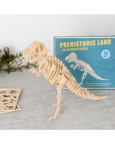 Ξύλινο 3D παζλ Rex London -Προϊστορική γη, Τυραννόσαυρος - 4