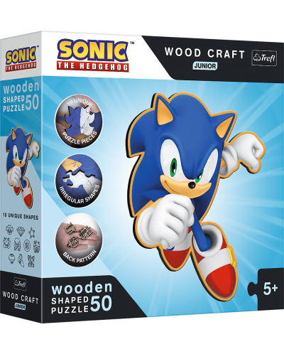 Ξύλινο παζλ Trefl 50 κομμάτια -Έξυπνος Sonic - 1