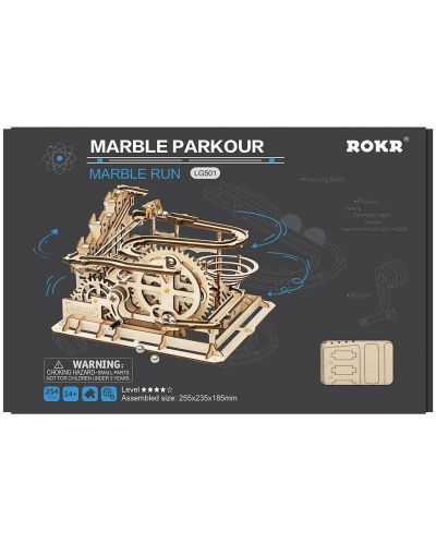 Ξύλινο 3D παζλ Robo Time 254 κομμάτια - Marble Parkour - 3