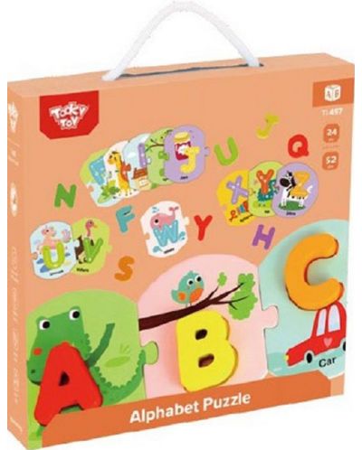 Ξύλινο παζλ Tooky toy - Το αγγλικό αλφάβητο - 1
