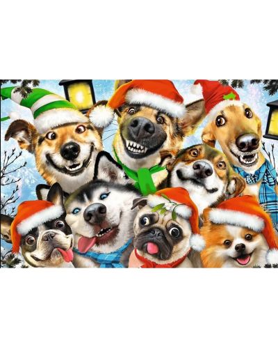 Ξύλινο παζλ Trefl 500+1 τεμαχίων - Χριστουγεννιάτικα σκυλιά - 2