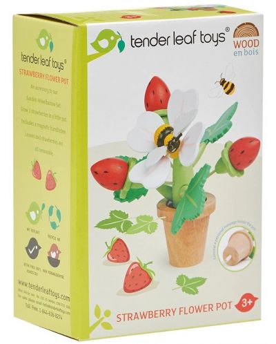 Ξύλινο σετ παιχνιδιού Tender Leaf Toys - Φράουλες σε γλάστρα  - 4