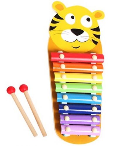 Παιδικό μουσικό όργανο Acool Toy - Ξυλόφωνο με τίγρη - 1