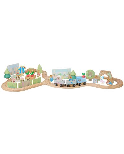 Ξύλινο σετ παιχνιδιού Orange Tree Toys Peter Rabbit - Τρένο με ράγες και φιγούρες - 2