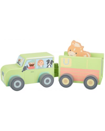 Ξύλινο σετ παιχνιδιού Orange Tree Toys - Αγροτικό με άλογο - 2