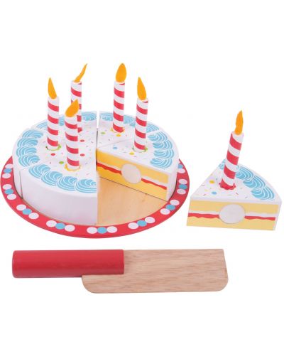 Ξύλινη τούρτα για κοπή Bigjigs -Γενέθλια - 1