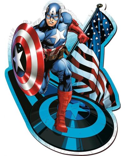 Ξύλινο παζλ Trefl 160 κομμάτια - Fearless Capitan America / Disney Marvel Heroes_ - 2