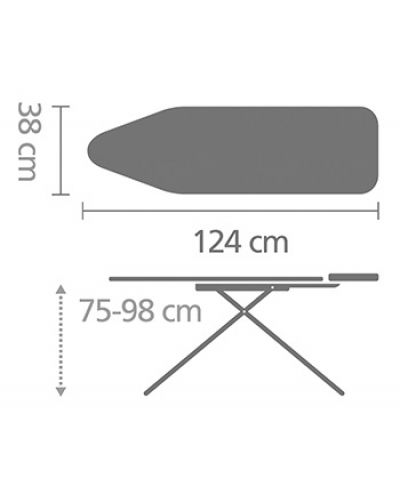 Σιδερώστρα με βάση για ατμογεννήτρια  Brabantia - Calm Rustle, B 124 x 38 cm - 6