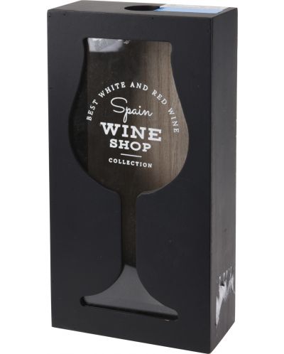 Ξύλινο κουτί για φελλούς H&S - Wine shop, 13 х 5.8 х 24 cm, μαύρο - 1