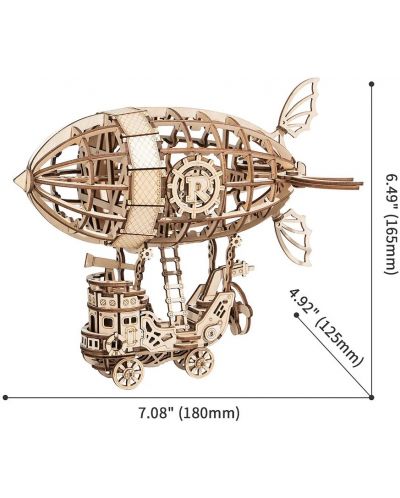 Ξύλινο 3D παζλ Robo Time 176 τεμαχίων-A dirigible - 3