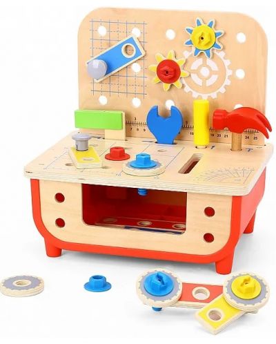 Ξύλινο παζλ Tooky Toy - Εργαστήριο με εργαλεία - 1