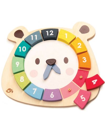Ξύλινο παιχνίδι  Tender Leaf Toys -Εκπαιδευτικό ρολόι αρκουδάκι - 1