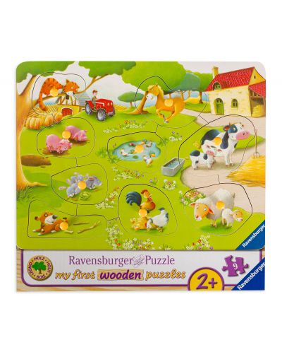 Ξύλινο παζλ Ravensburger 9 τεμεχίων - Φάρμα - 1