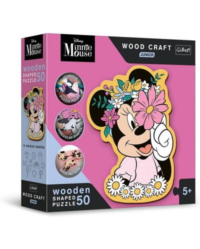 Ξύλινο παζλ Trefl 50 κομμάτια - Στον κόσμο της Minnie - 1