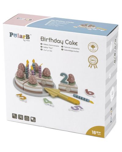 Ξύλινη τούρτα Viga PolarB - Με κεριά και αριθμούς - 3