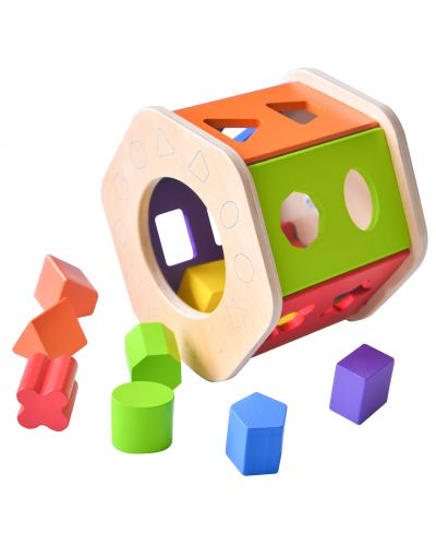 Ξύλινο παιχνίδι Acool Toy - Εξαγωνικός διαλογέας με ρολόι - 4