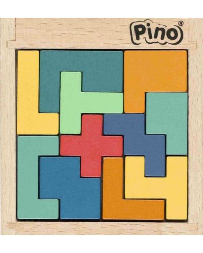 Ξύλινη μίνι σπαζοκεφαλιά Pino - 11 κομμάτια, παστέλ χρώματα - 1