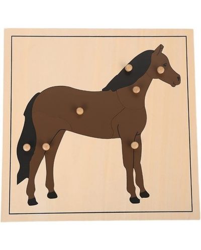 Ξύλινο παζλ με ζώα Smart Baby - Άλογο, 7 μέρη - 2