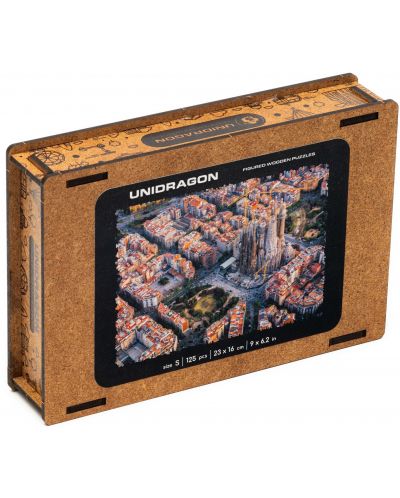 Ξύλινο παζλ Unidragon 125 κομματιών - Σαγκράδα Φαμίλια (μέγεθος S) - 1
