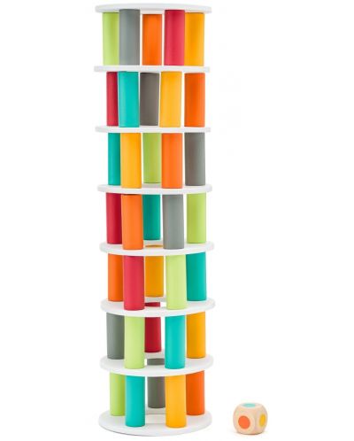 Ξύλινο σετ παιχνιδιού Pino Toys - Πύργος στοίβαξη  και ισορροπίας - 1