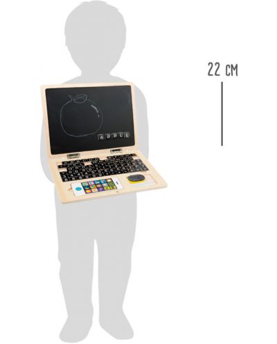 Ξύλινο laptop με μαγνητική πλακέτα Small Foot, με smartphone - 6