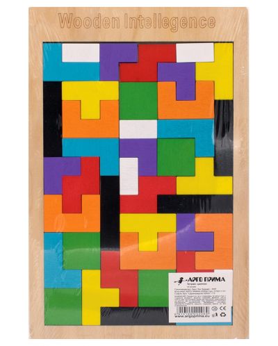 Ξύλινο Tetris B-MAX, κορεσμένα χρώματα, μέγεθος Α4 - 1
