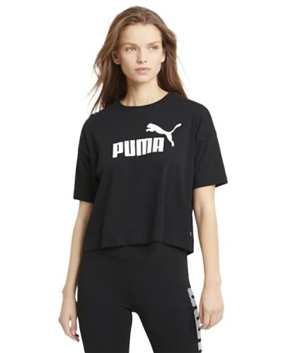 Γυναικείο μπλουζάκι Puma - Essentials Logo Cropped Tee , μαύρο - 3