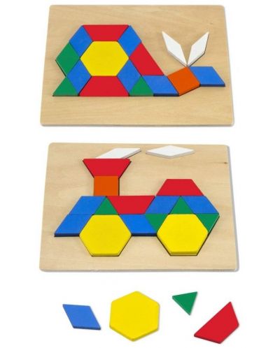 Ξύλινο ψηφιδωτό με σχέδια Melissa & Doug - Γεωμετρικά σχήματα - 4