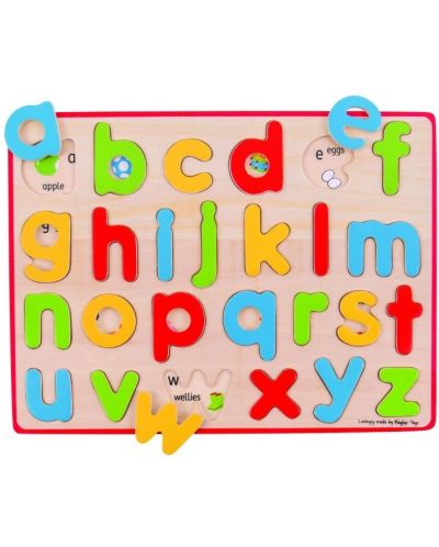 Ξύλινο παζλ Bigjigs - Αγγλικό αλφάβητο - 2