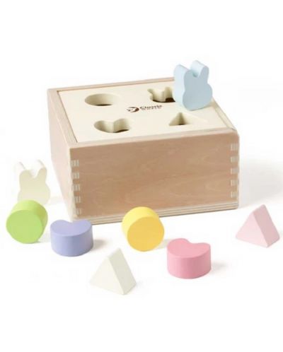 Ξύλινος διαλογέας Classic World - Κουτί με σχήματα, παστέλ χρώματα - 2