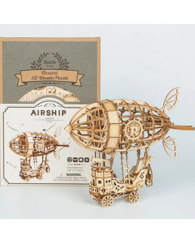 Ξύλινο 3D παζλ Robo Time 176 τεμαχίων-A dirigible - 2
