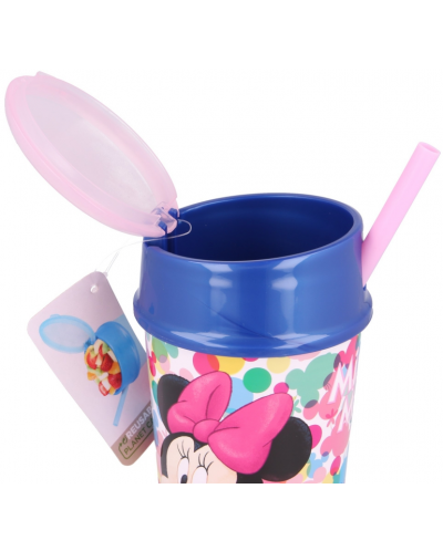 Παιδικό κύπελλο με καπάκι και καλαμάκι  Stor - Minnie Mouse, 400 ml - 3