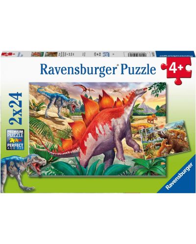 Παιδικό παζλ Ravensburger 2 x 24 κομμάτια - Jurassic άγρια ​​ζωή - 1