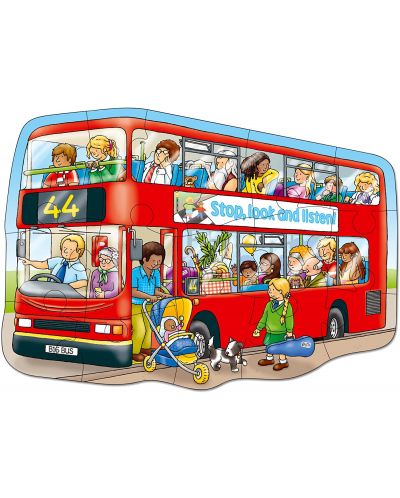 Παιδικό παζλ Orchard Toys -Το μεγάλο κόκκινο λεωφορείο, 15 τεμάχια - 2