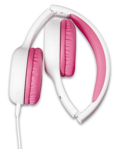 Παιδικά ακουστικά Lenco - HP-010PK, ροζ/λευκό - 4